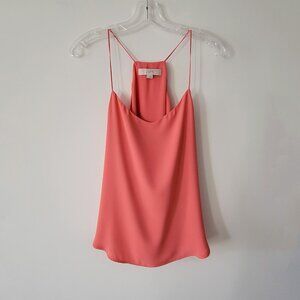 Loft Flowy Double Layer Spaghetti Strap Sleeveless Tank Top Coral - Small